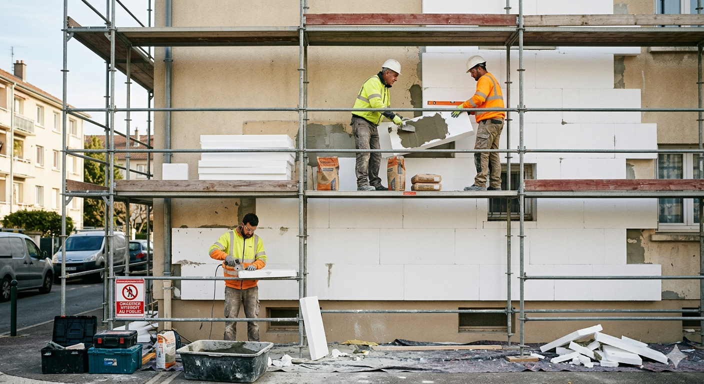 Isolation extérieur ou intérieur : pose d'une ITE sur la façade d'une maison